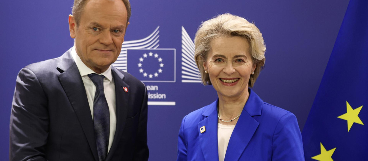Donald Tusk y Ursula von der Leyen se han reunido aparte durante el Consejo Europeo en Bruselas