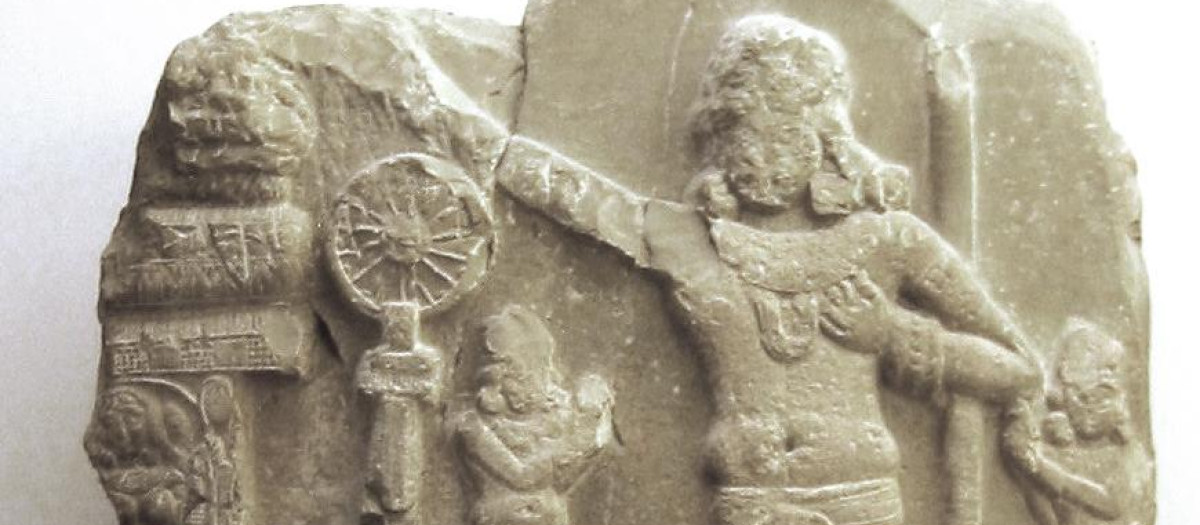 Posible representación de Asoka. Relieve en Amravati