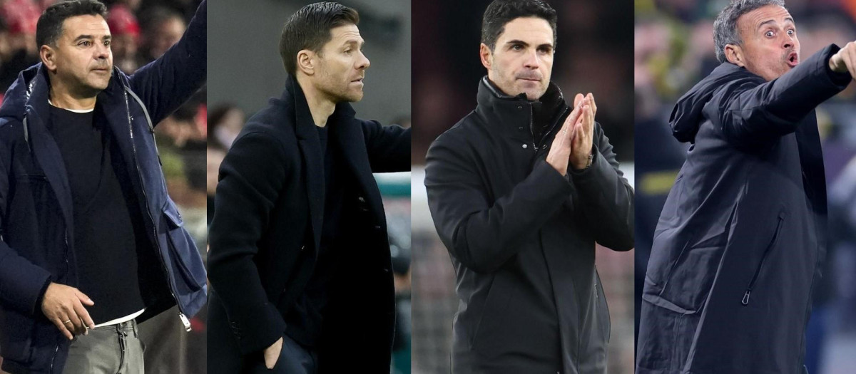 De derecha a izquierda: Míchel, Xabi Alonso, Arteta y Luis Enrique