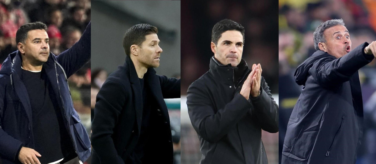 De derecha a izquierda: Míchel, Xabi Alonso, Arteta y Luis Enrique