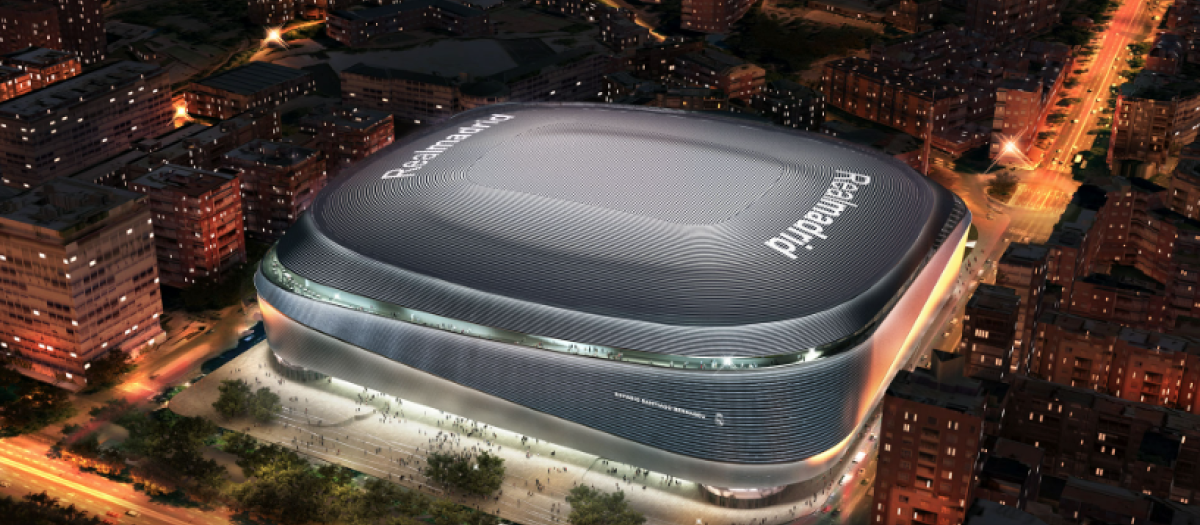 Proyección de cómo quedará el estadio Santiago Bernabéu