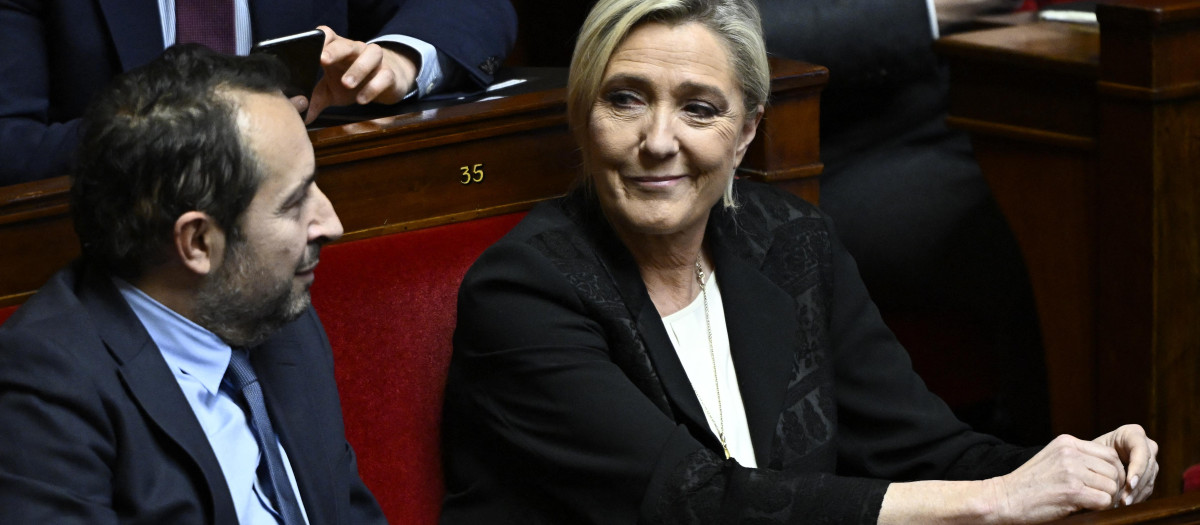 La líder opositora francesa Marine Le Pen durante la sesión de la Asamblea Nacional en Paris