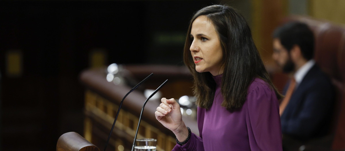 La líder de Podemos, Ione Belarra, este miércoles en el Congreso