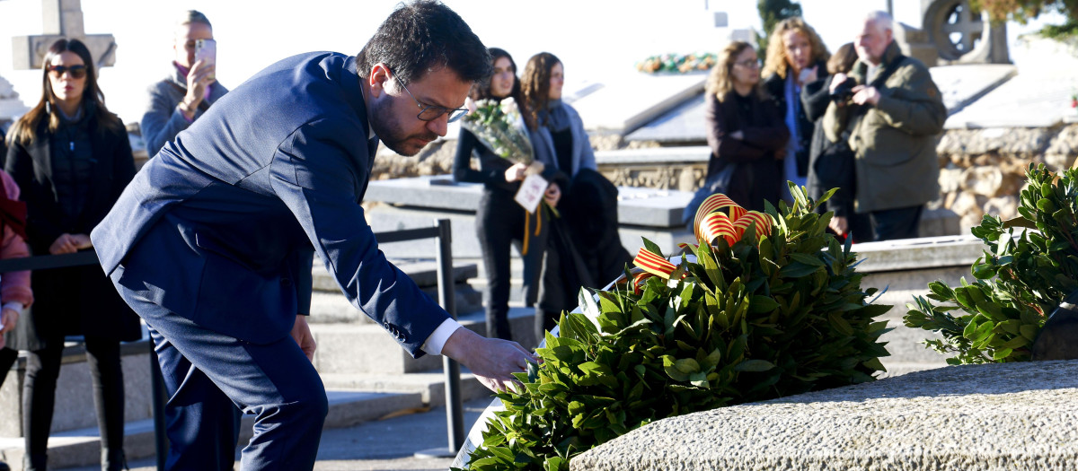 Pere Aragonès, en la ofrenda floral a Macià