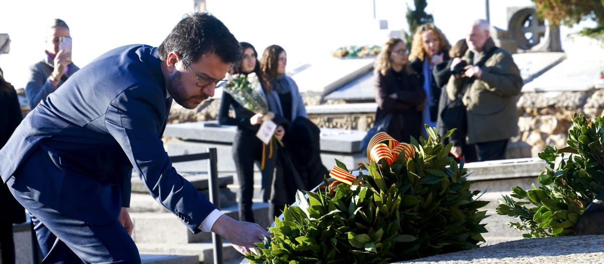 Pere Aragonès, en la ofrenda floral a Macià