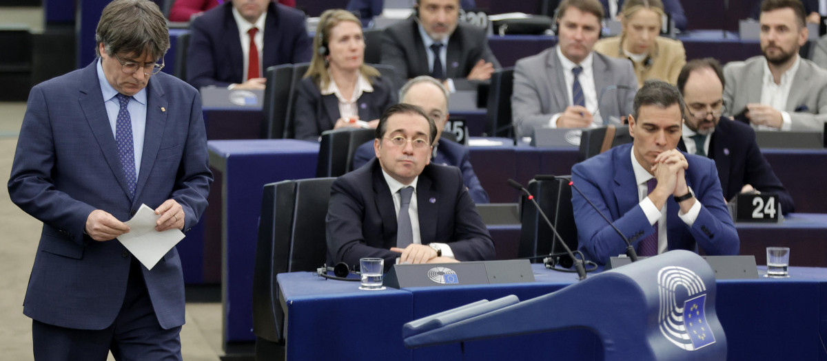 Puigdemont y Sánchez el pasado 13 de diciembre en el Parlamento europeo