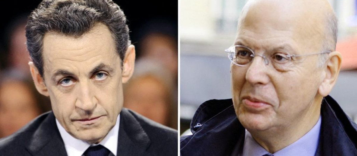 El expresidente francés Nicolas Sarkozy en 2012 y Patrick Buisson, director del canal de televisión francés Histoire (Historia) y exasesor de Sarkozy, en la misma fecha