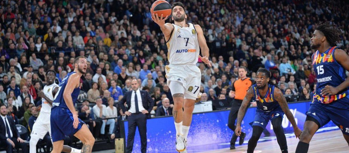 Facundo Campazzo frente al ASVEL en el partido de Euroliga