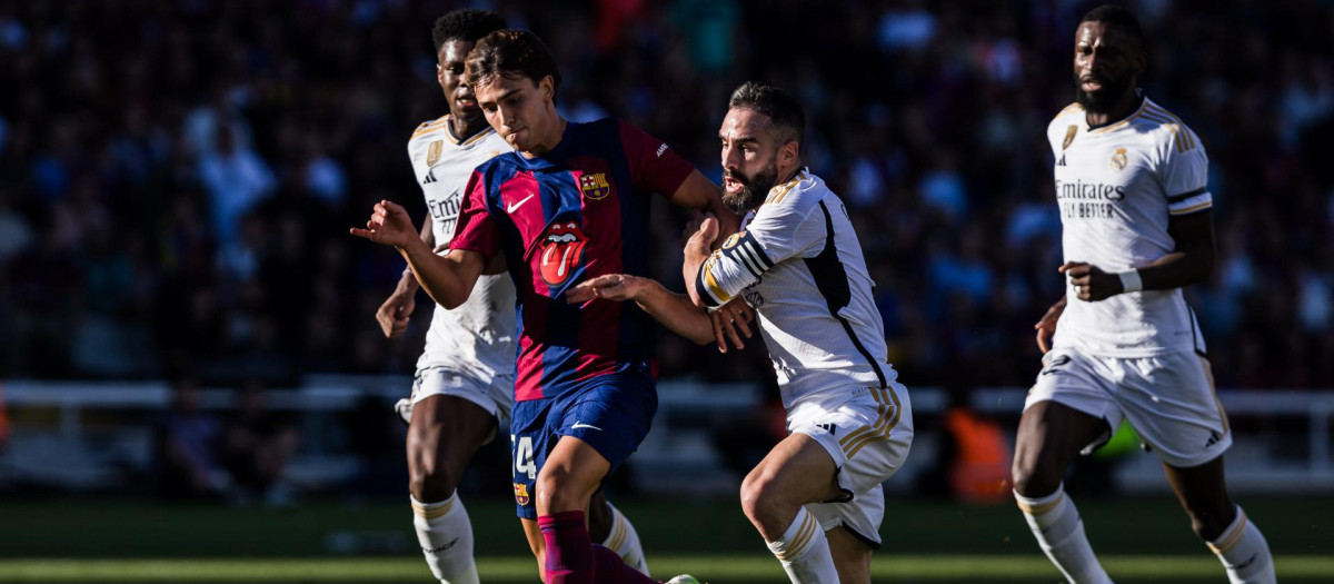 El duelo de Liga entre Barcelona y Real Madrid hace unas semanas en Montjuic