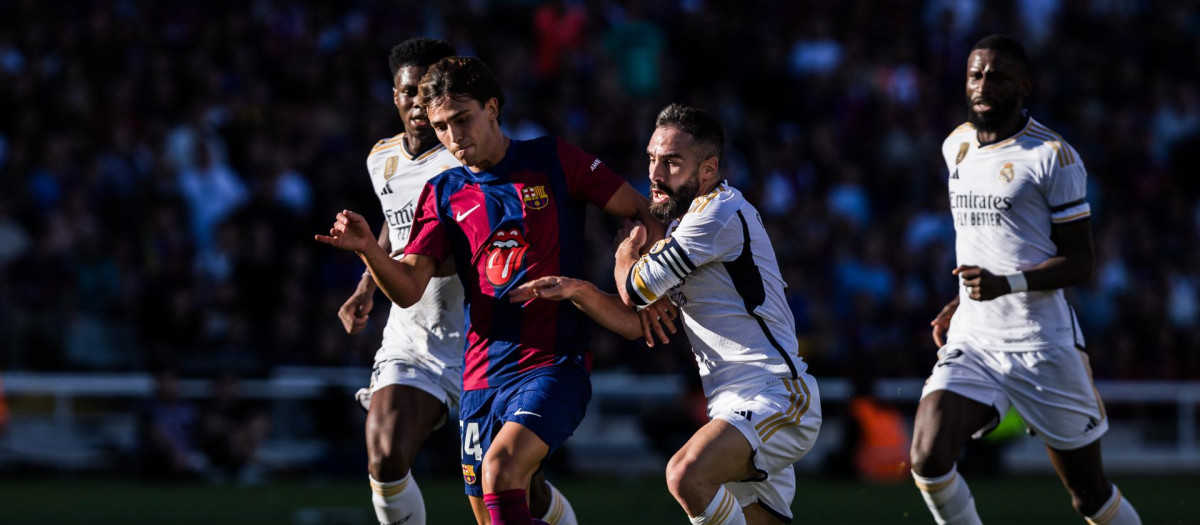 El duelo de Liga entre Barcelona y Real Madrid hace unas semanas en Montjuic