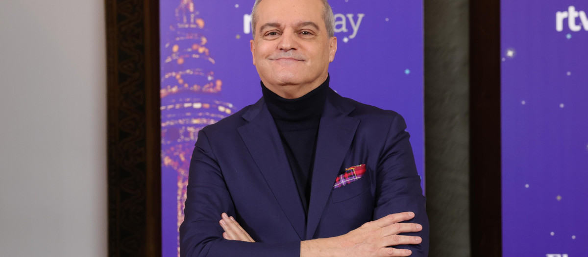 Presenter Ramón García during presentation of RTVE Christmas Upfront 2023 " El mejor regalo no tiene precio " on Tuesday, 19 December 2023.