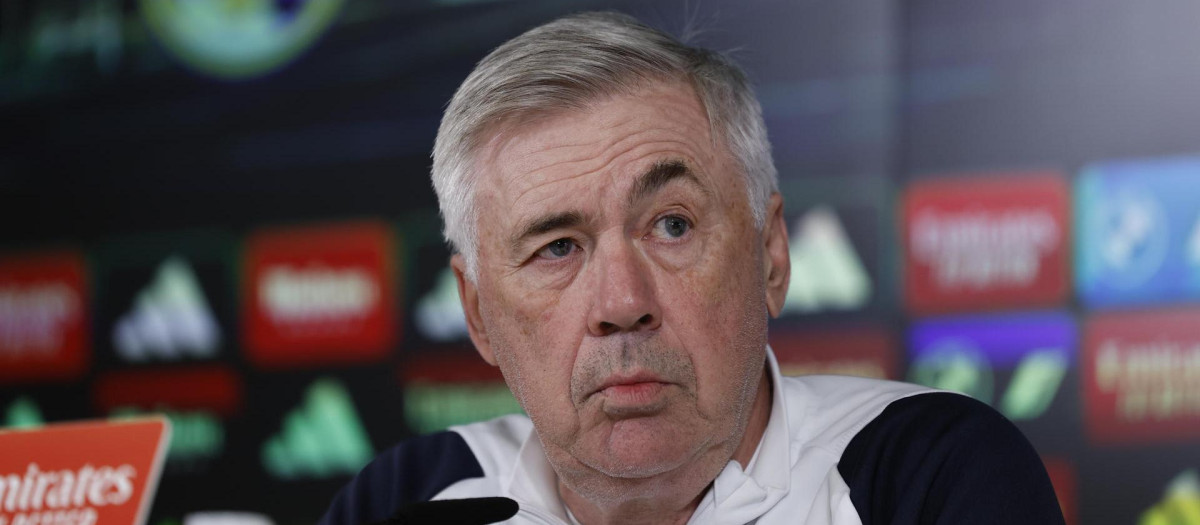 Carlo Ancelotti, en la rueda de prensa de este martes.