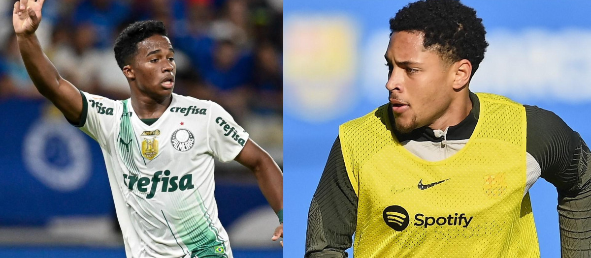 Endrick, fichaje del Real Madrid, y Vitor Roque, ya jugador del Barcelona