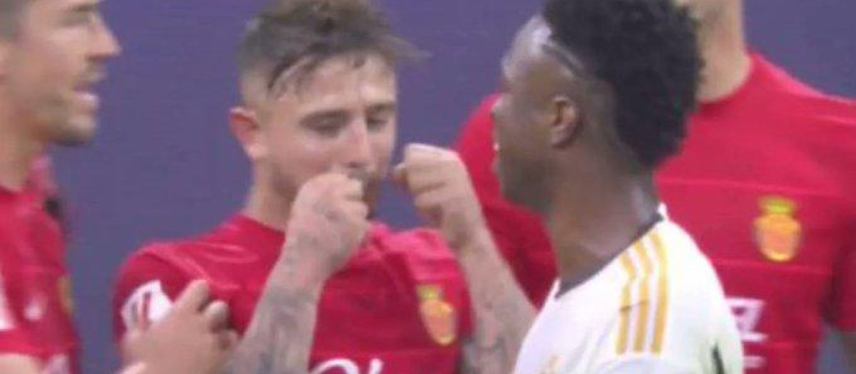 El feo gesto de Maffeo, jugador del Mallorca, en el partido ante el Real Madrid