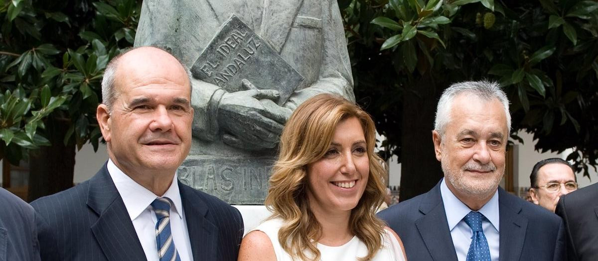 Los expresidentes andaluces Manuel Chaves, Susana Díaz y José Antonio Griñán, en una imagen de archivo