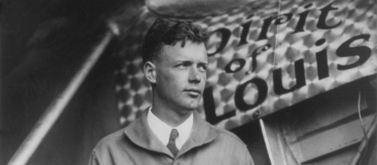 Lindbergh con el "Espíritu de San Luis"