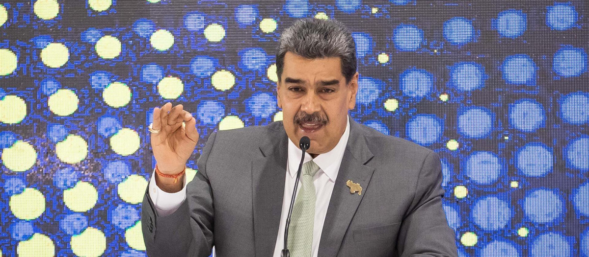 El presidente de Venezuela, Nicolás Maduro, habla durante un acto en el Consejo Nacional Electoral (CNE) hoy, en Caracas (Venezuela)