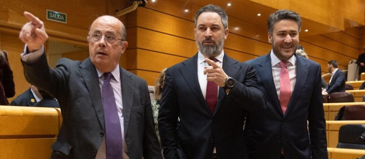 Abascal junto a Ignacio Gil Lázaro entrando en la sesión plenaria