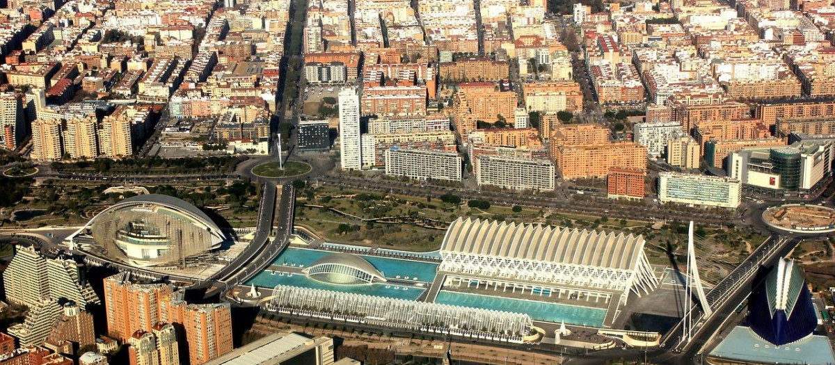Vista aérea de Valencia