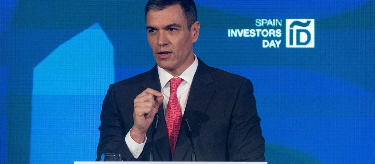 El presidente del Gobierno, Pedro Sánchez, en el foro Spain Investors Day.