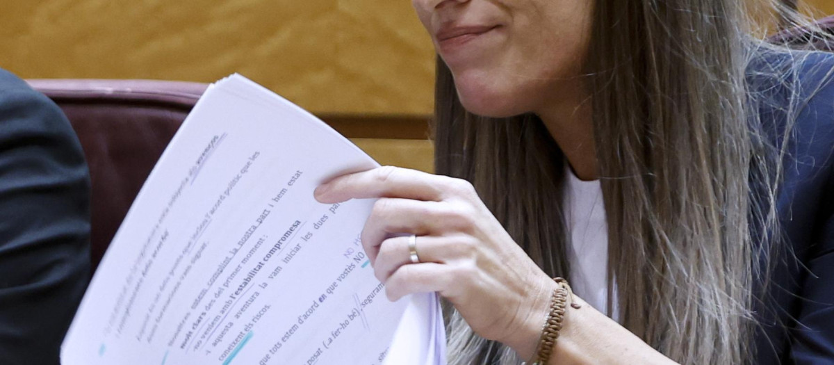 Un folio del discurso de Míriam Nogueras
