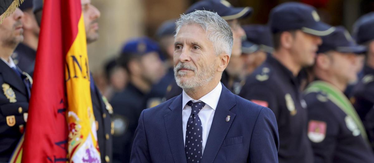 El ministro del Interior, Fernando Grande-Marlaska, en el acto del Día de la Policía
