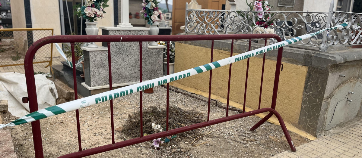 Parcela en la que se han encontrado los restos óseos en el Cementerio de Aspe (Alicante)
