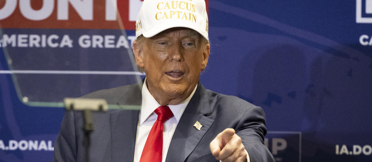 El expresidente de EE.UU. y aspirante a la presidencia de 2024, Donald Trump durante un acto de campaña