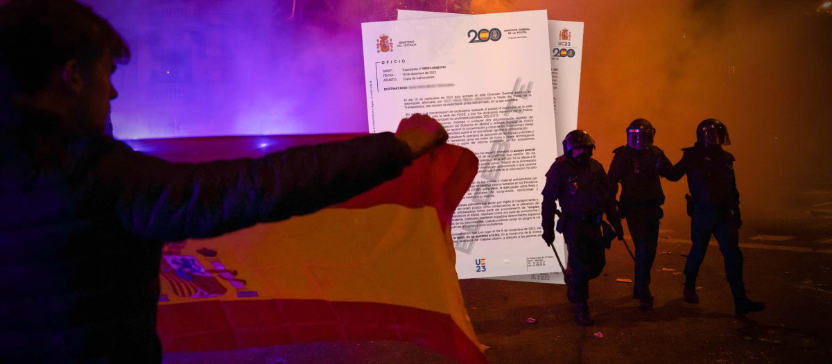Montaje de las protestas de Ferraz