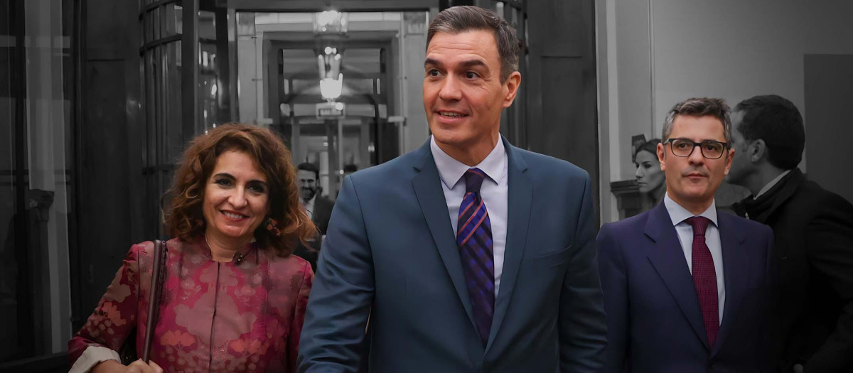 María Jesús Montero, Pedro Sánchez y Félix Bolaños