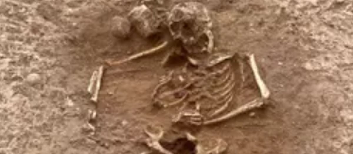 Uno de los restos hallados en la necrópolis romana descubierta en Valencia
