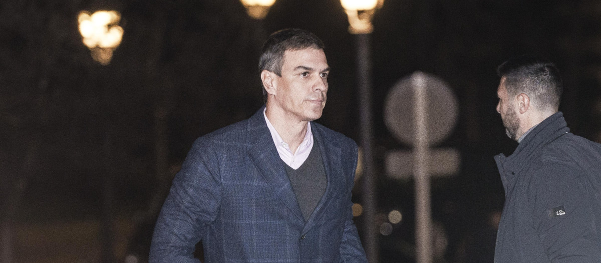 Spanish President Pedro Sanchez during burial of Miguel Barroso in Madrid. January 14 204