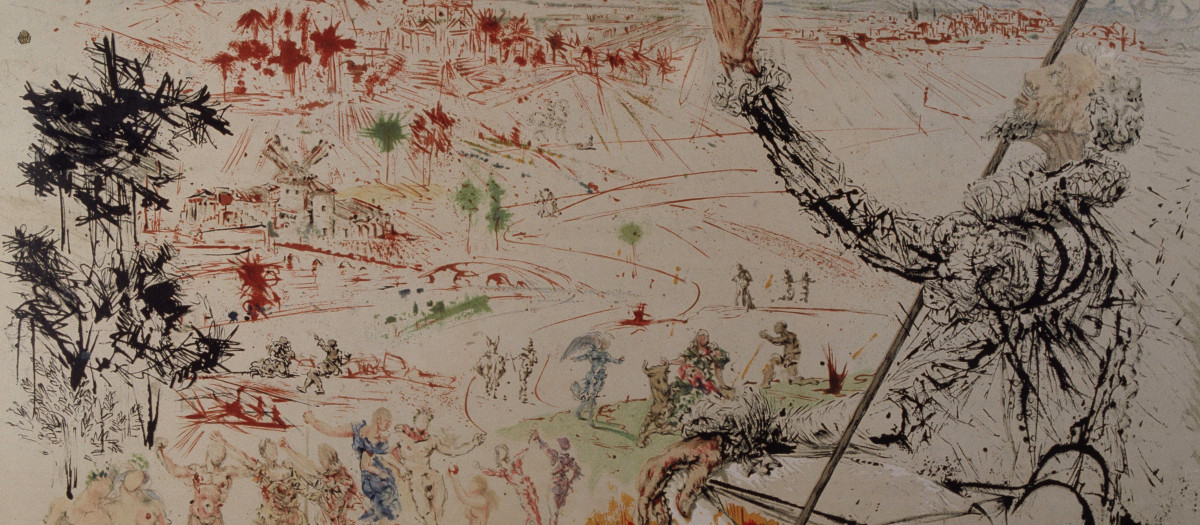 Ilustración creada por Salvador Dalí de 'Don Quijote'