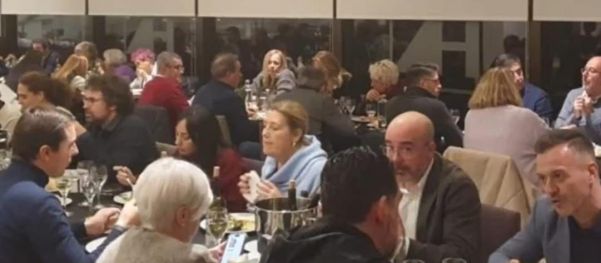 El delegado del Gobierno, Francisco Martín, en la cena del PSOE