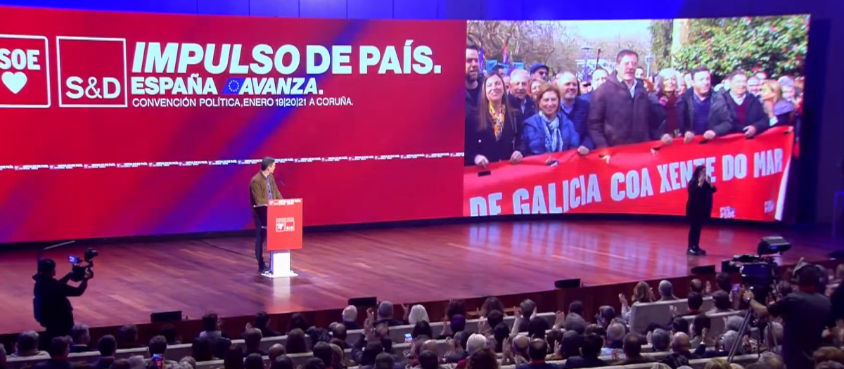 Pedro Sánchez, durante la vídeoconferencia