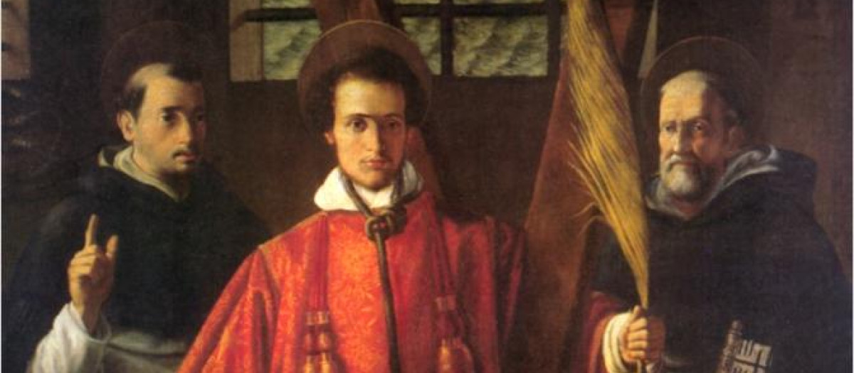 Óleo sobre tela anónimo de San Vicente Mártir, patrón de Valencia