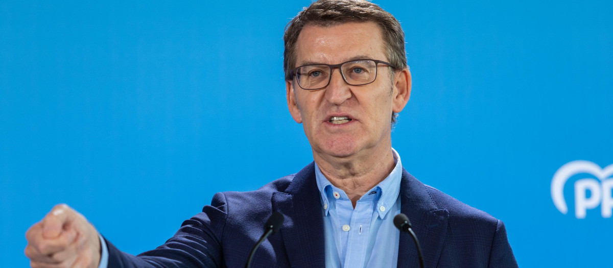 El presidente del Partido Popular, Alberto Núñez Feijóo