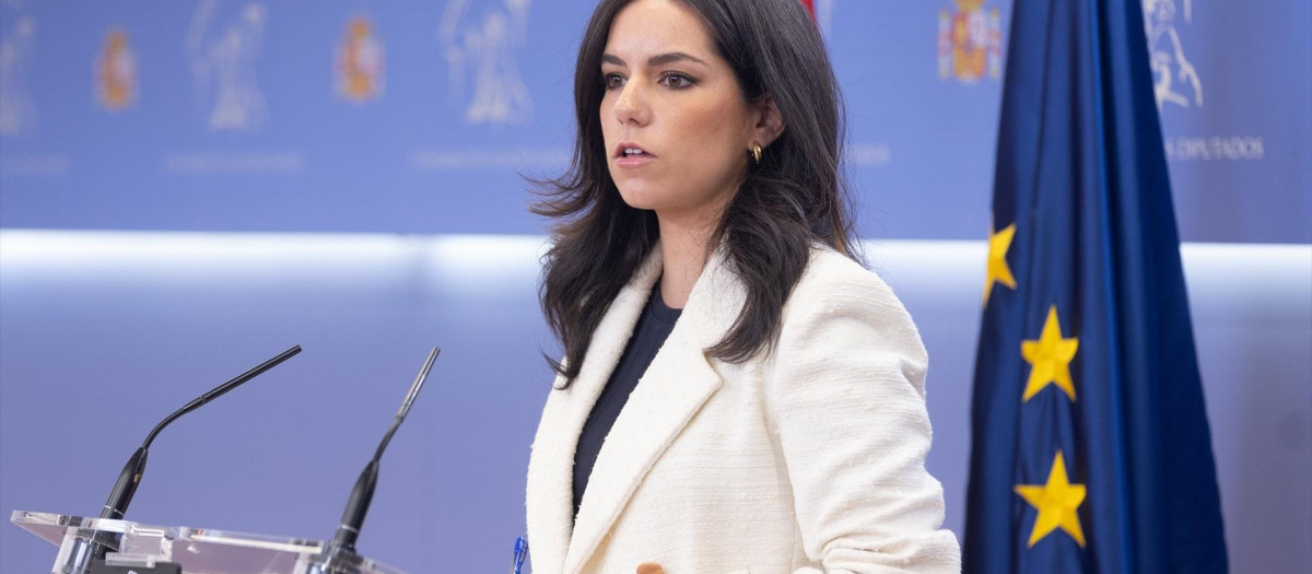 La portavoz de VOX en el Congreso, Pepa Millán, durante una rueda de prensa