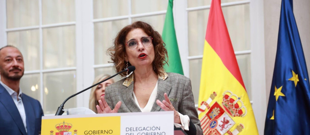 La vicepresidenta primera del Gobierno y ministra de Hacienda, María Jesús Montero, este viernes en Sevilla