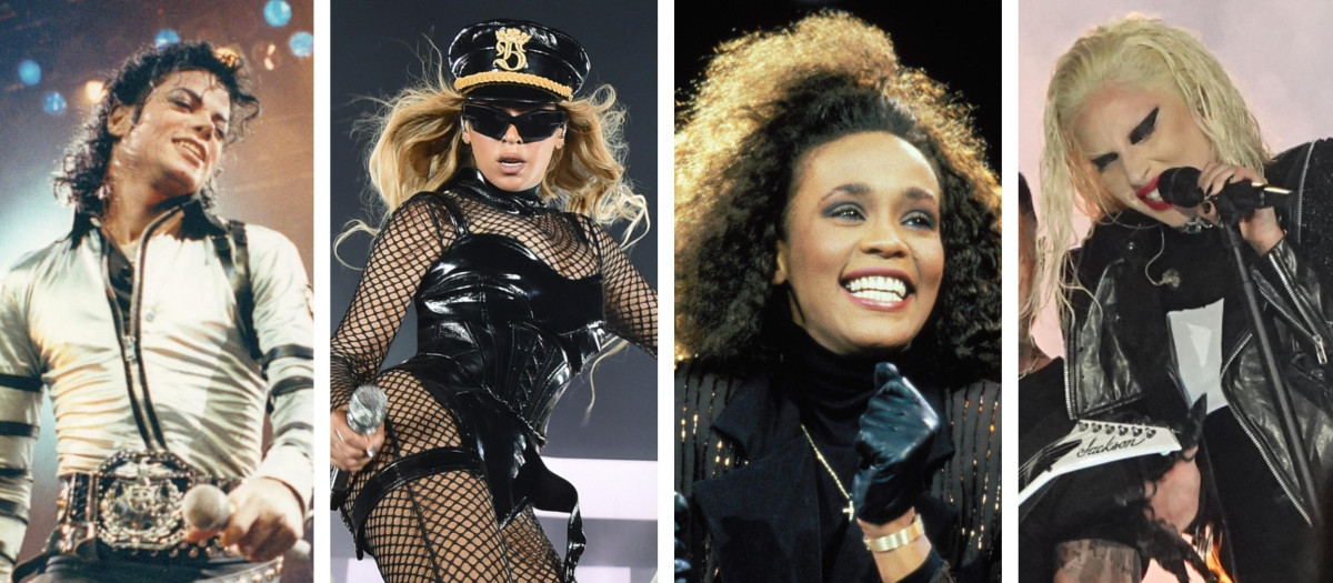 Los artistas Michael Jackson, Beyoncé, Whitney Houston y Lady Gaga