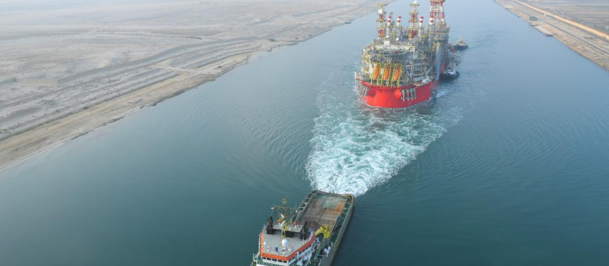 Buques en el Canal de Suez