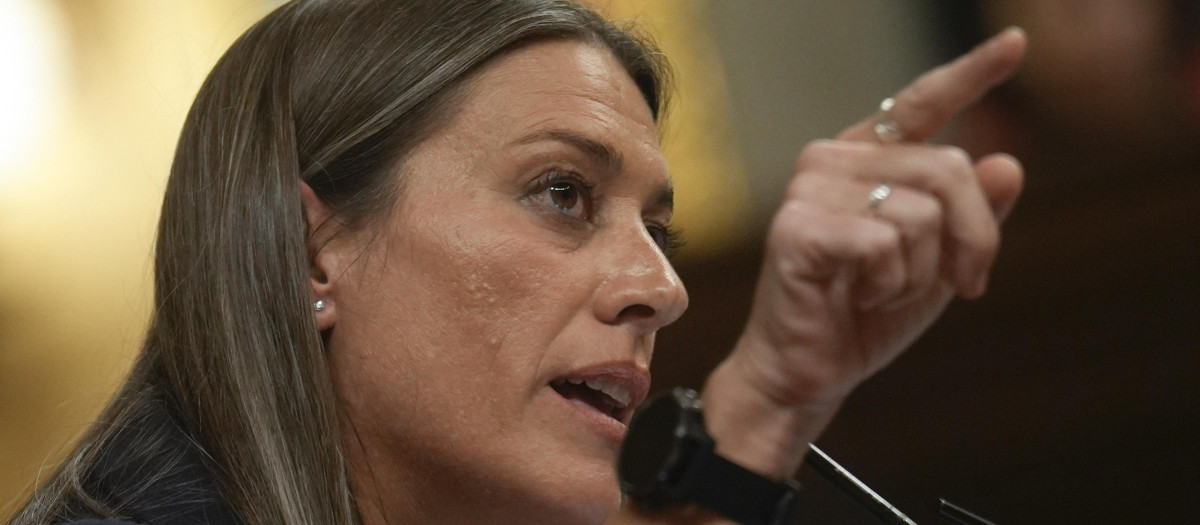 La portavoz de Junts, Míriam Nogueras, en el Pleno de este martes