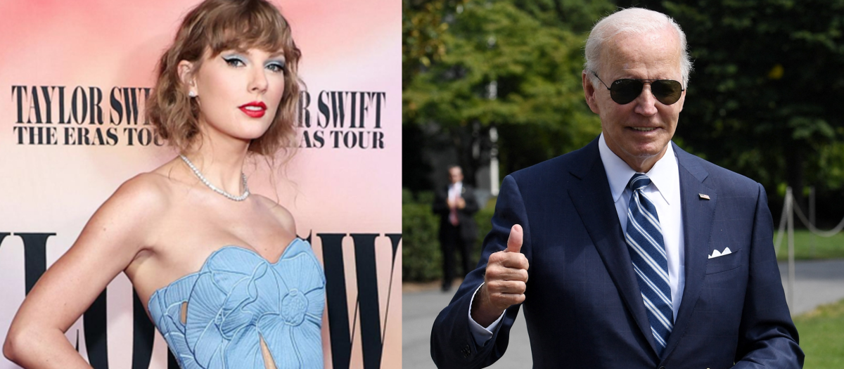 La cantante Taylor Swirt (Gtres) y el presidente Joe Biden (AFP)