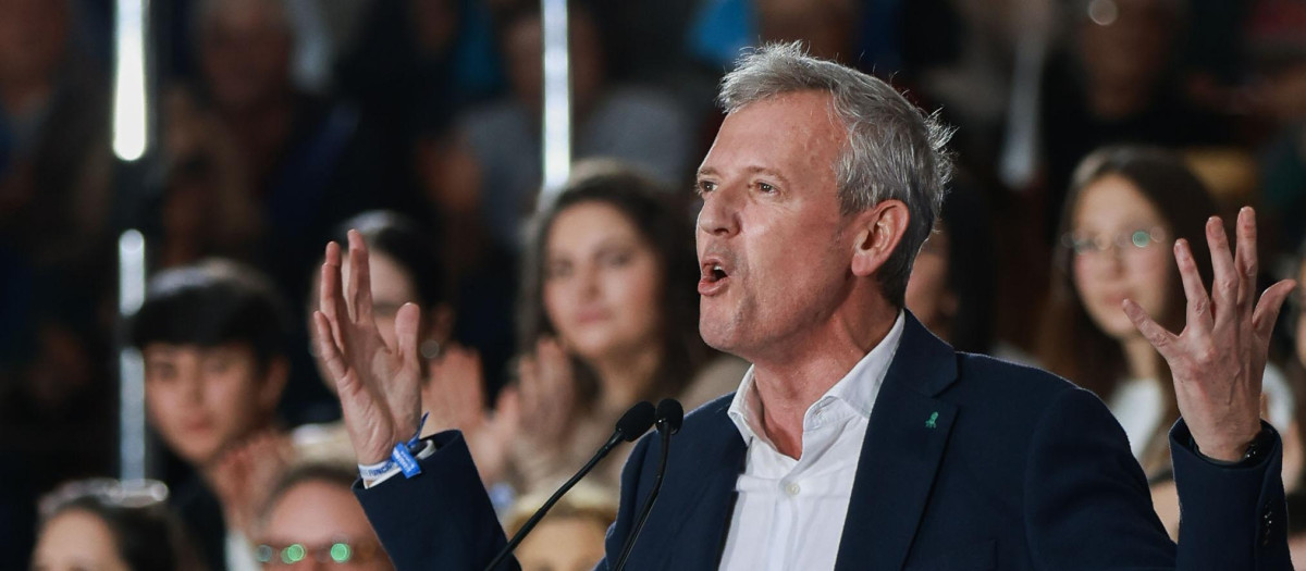 El candidato del Partido Popular de Galicia (PPdeG) a la Presidencia de la Xunta, Alfonso Rueda