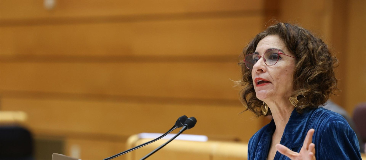 La ministra de Hacienda, María Jesús Montero, durante la sesión plenaria.