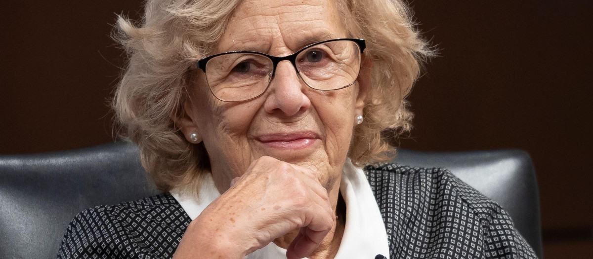 Judge and politician Manuela Carmena during a conference on the exhibition Concepcion Arenal: humanist passion 1820-1893 in Madrid, Spain, on February 9, 2021