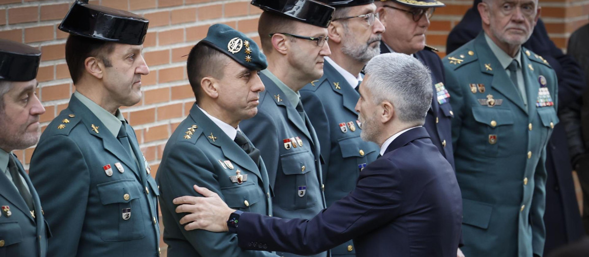 Fernando Grande-Marlaska, este domingo en la Comandancia de la Guardia Civil de Pamplona