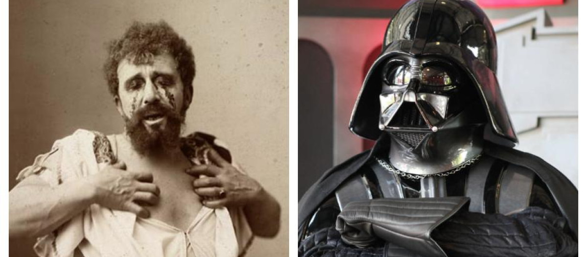 Edipo en un representación de Sófocles y Darth Vader