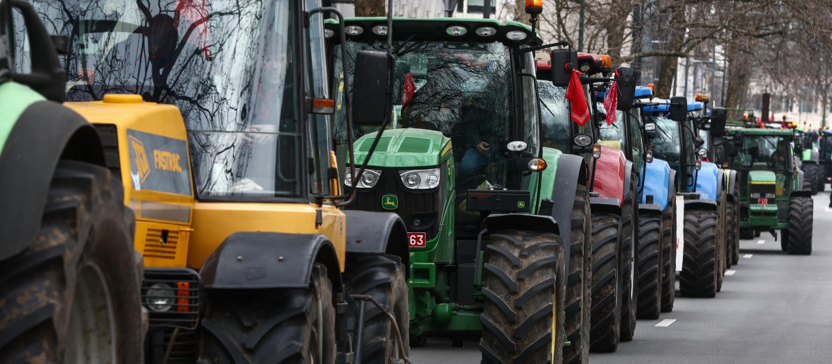 Manifestación de agricultores en Bruselas