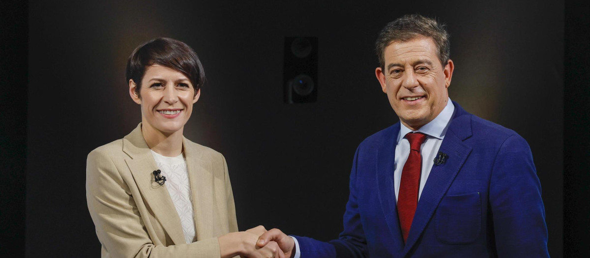 Ana Pontón y José Ramón G. Besteiro en el debate de TVE